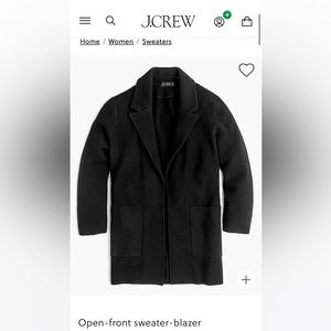 JCrew Sweater Blazer Petite XXS 100% merino wool Excellent condition
